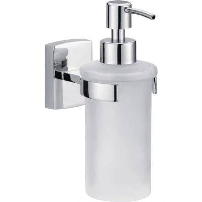 Afbeelding van tesa® Klaam roestvrijstalen zeeppomp, verchroomd metaal, zelfklevend, 170 mm x 70 125