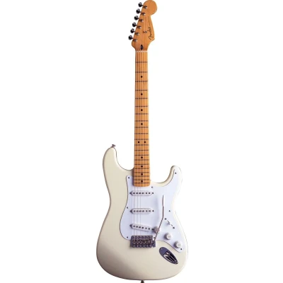 Afbeelding van Fender Jimmie Vaughan Tex Mex Strat Olympic White MN elektrische gitaar met deluxe gigbag