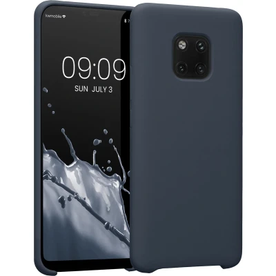 Afbeelding van kwmobile telefoonhoesje geschikt voor Huawei Mate 20 Pro Hoesje met siliconen coating Smartphone case in bosbesblauw