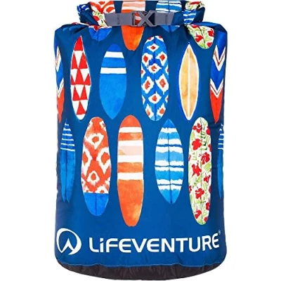 Afbeelding van Lifeventure Unisex&#039;s 100 procent waterdichte 25L droogzak met surfboardprint, ideaal voor paddleboarden, kajakken, zwemmen, strand, 15 liter