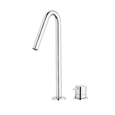 Afbeelding van Waterevolution Flow 2 gats wastafelkraan chroom met hoge V 227mm uitloop T1122V01