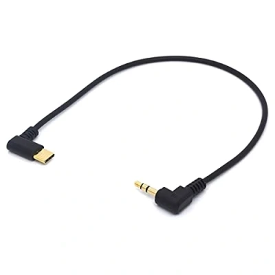 Afbeelding van USB Type c naar 3,5 mm kabel, 90 graden schuine Mannelijke Audio Aux Adapter Koord Auto Stereo voor Google Huawei (Type TRS)