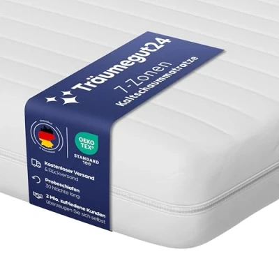 Afbeelding van Träumegut24 AquaFlex 7 zone matras 160x200 cm H2&amp;H3 Ergonomisch koudschuim Hypoallergeen &amp; antibacterieel Hoes afneembaar wasbaar Oeko TEX® (12cm, 160 x 200 cm)