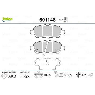 Afbeelding van Valeo Remblokset 601148