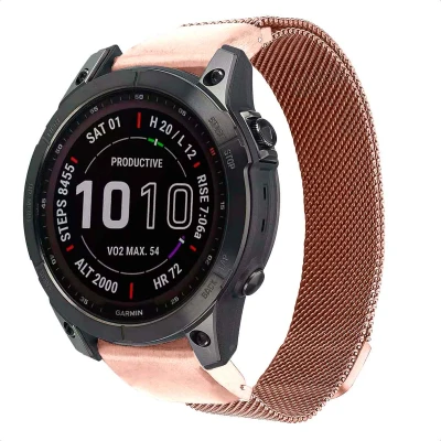 Afbeelding van QuickFit Milanees bandje voor de Garmin Watch 20 mm aansluiting Rosé Goud imoshion Geschikt Fenix 5s, 6s,