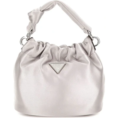 Afbeelding van GUESS Schoudertas Handtas Twiller Mini Top Handle Pouch Silver Zilverkleurig