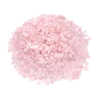 Afbeelding van Rozenkwarts Mini trommelstenen Edelsteen chips 100 gram 4 7 mm diameter Levensbron Plus