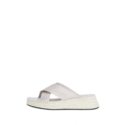 Afbeelding van Calvin Klein Jeans Sporty Wedge Muiltjes, Dames, Maat: 40, Triple eggshell Polyester