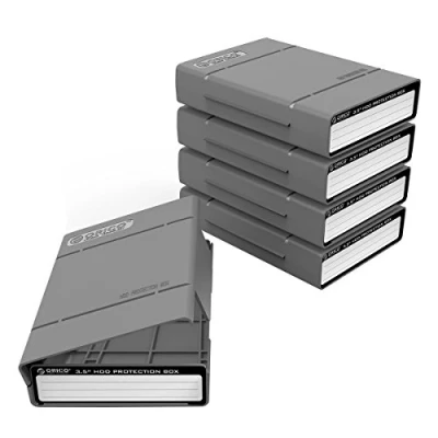 Afbeelding van ORICO 5 stuks harde schijftas, beschermtas, opbergtas voor 3,5 inch schijven en SSD/HDD, case, schokbestendige beschermbox, compatibel met Western Digital WD Seagate Toshiba Intenso