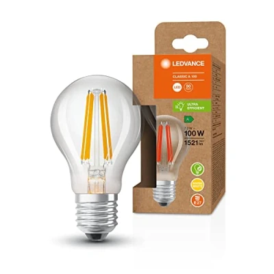 Afbeelding van LEDVANCE Spaarlamp, gloeilamp, E27, warm wit (3000K), 7,2 watt, vervangt 100W zeer efficiënt en energiebesparend, pak van 6