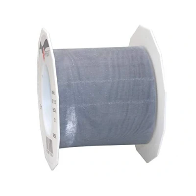 Afbeelding van C.E. Pattberg Sheer Organzalint sterling zilver, 25 m cadeaulint voor het inpakken van geschenken, 72 mm breed, accessoires decoratie en knutselen, decoratielint geschenken