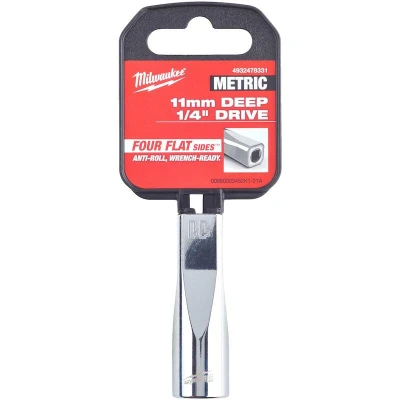 Afbeelding van Milwaukee Accessoires 1/4 Ratel Dop ,Metrisch Lang 11MM 4932478331