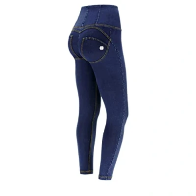 Afbeelding van FREDDY WR.up® 7/8 superskinny, hoge taille, vormend effect, Donkere jeans met gele naden., XS
