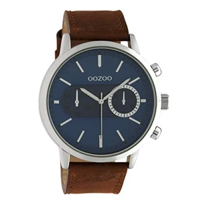 Afbeelding van Oozoo Mineralglas Timepieces Kollektion Chronograaf, Maat: One Size, Silberfarben