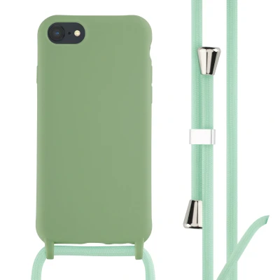 Afbeelding van Apple iPhone SE (2022) Hoesje Siliconen en TPU (zacht) iMoshion Softcase/Koordhoesje/Backcover Groen Telefoonhoesje
