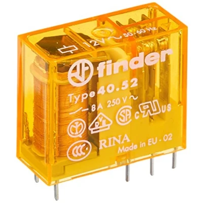 Afbeelding van Finder Stekk/Printrelais 12 V AC, 2 W, 8 A, 1 stuk, 40.52.8.012.000