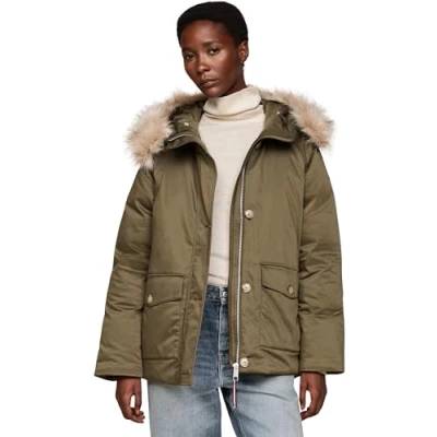 Afbeelding van Tommy Hilfiger Parka, Dames, Maat: Large, Army green