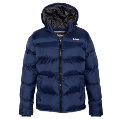 Afbeelding van Schott NYC Idaho2 donsjack met capuchon, Zippee Schott, Royal Blue, M Volwassenen