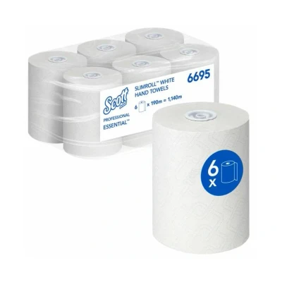 Afbeelding van Handdoekrol Scott Essential Slimroll 1 laags 190m wit 6695