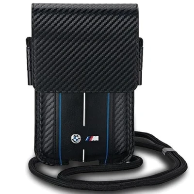 Afbeelding van BMW Carbon Blue Stripes Heuptas (Geschikt voor Scherm tot 7 Inch) Zwart