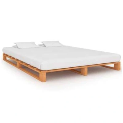 Afbeelding van Bedframe pallet massief grenenhout bruin 180x200 cm