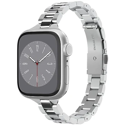 Afbeelding van Spigen Modern Fit 316L Armband Ontworpen voor Apple Watch Series 9/8/7(41 mm) 6/5/SE(40 3/2/1(38 Zilver