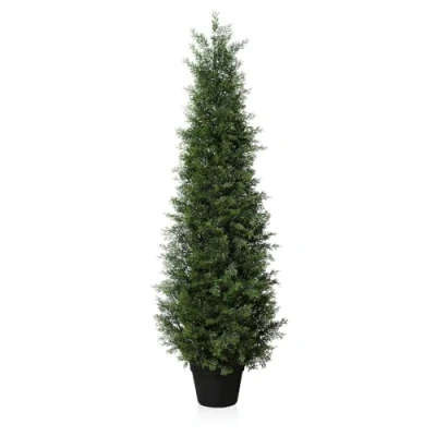 Afbeelding van Fopamtri Kunstplanten buiten 120 cm cipres boom nepplanten kunststof in pot, UV gewaardeerde cederboom voor binnen huis tuin veranda decor (1 stuks)