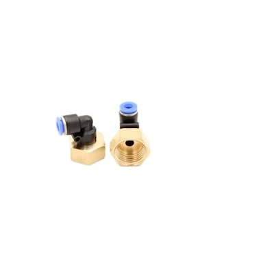 Afbeelding van Pneumatische hoekschroefverbinding 90 met binnendraad 1/2 inch 6 mm IQS, 2 stuks push in aansluiting, industriële kwaliteit (1/2&quot; hoek 90, stuks)