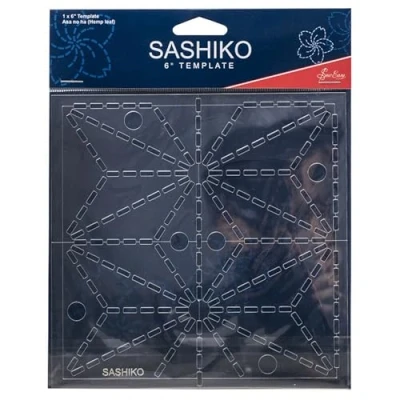 Afbeelding van Sew Easy Sashiko borduursjabloon 15,2 x cm, Asa No Ha (hennepblad)