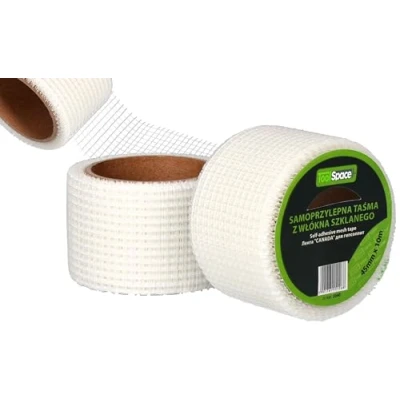 Afbeelding van ToolSpace Zelfklevende Glasvezelband 4,5 cm x 10 m Reparatietape voor het verbinden van Droogbouw, Wapeningsband, Drywall Fiberglass Repair Tape Gipsplaten, Gipsband, Glasweefsel Band