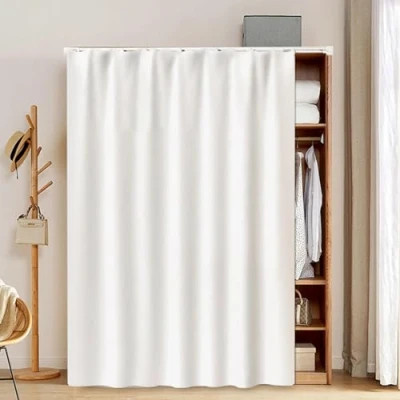Afbeelding van Kraftpaid Kast stofgordijn, planken kastgordijnen, kledingkast keukenkast gordijn, thermisch geïsoleerde gordijnen, stofdicht, schaduw en ventilatie, voor keukenramen, schoenenkasten, kledingkasten.