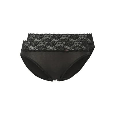 Afbeelding van DIM PLUS Dentelle 2 PACK Slip, Dames, Maat: 34/36, Noir