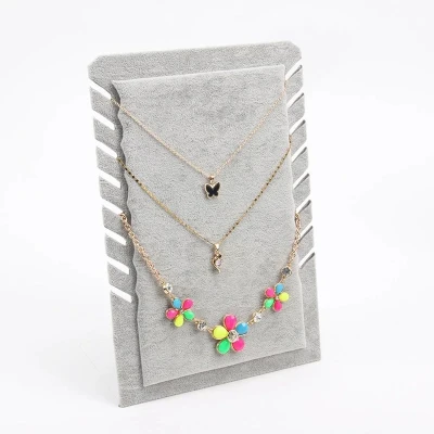 Afbeelding van Fliex Sieraden display Ketting standaard Grijs Velours 5 ruimtes
