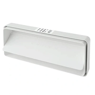 Afbeelding van La Ventilazione CVL229B koppeling 220 x 90 mm met vleugelklep voor rechthoekige buizen van ABS wit