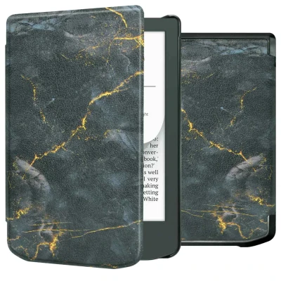Afbeelding van imoshion E reader Hoesje Geschikt voor Pocketbook Verse Pro, Vivlio Light HD, Verse, Light, Lite Design Sleepcover Bookcase Black Marble
