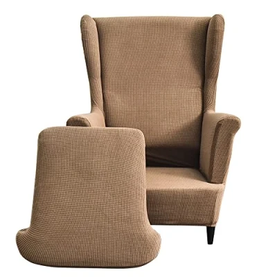 Afbeelding van CHNSHOME Wing stoel slipcovers wingback fauteuil covers 2 stuks stretch vleugel voor fauteuils Camel