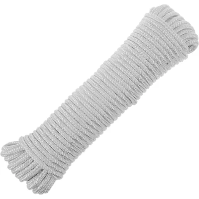 Afbeelding van PrimeMatik Gevlochten polyester touw 10 m x 6 mm wit