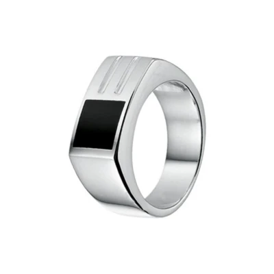 Afbeelding van Zilveren ring onyx maat 20