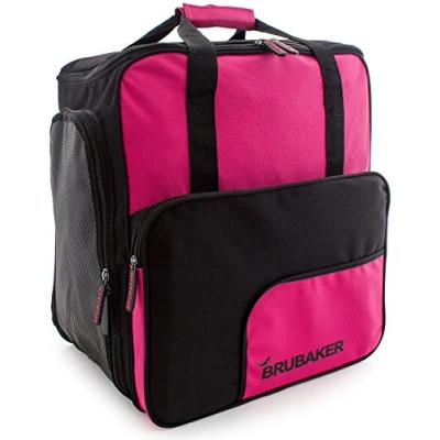Afbeelding van BRUBAKER Skischoen tas Snowboardschoen Rugzak Helmtas Wintersport met apart schoenenvak 43 L Roze Zwart Limited Edition