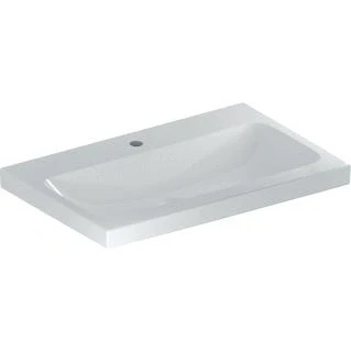 Afbeelding van Geberit iCon Light wastafel wit (75 x 48 cm) 1 kraangat, zonder