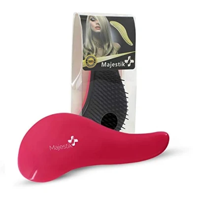 Afbeelding van Glide Thru Detangler Haarborstel Hot Pink Uniek Ontworpen Borstelharen Ontwarrende Borstel Geen wirwar meer Nat Droog Lang Dun Dik Haar voor Volwassenen Kinderen Door Majestik+