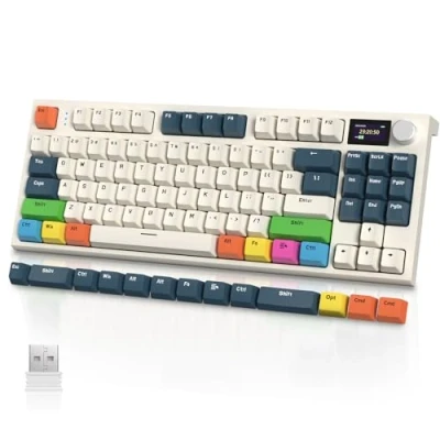 Afbeelding van VGN GAMEPOWER RK86PRO TKL Tenkeyless Draadloos Mechanisch Gaming Toetsenbord, 2.4Ghz/Bluetooth/Bedrade 75% RGB Gasket Mechanical Keyboard, TFT kleurendisplay, Knob, Hotswap Lineaire Schakelaars, NKRO
