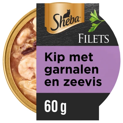 Afbeelding van Sheba Filets In Saus 60 g Kattenvoer Garnaal&amp;Oceaanvis&amp;Kip