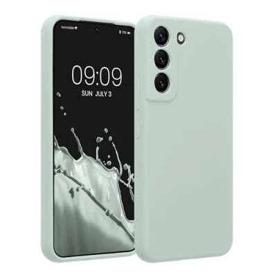 Afbeelding van kwmobile telefoonhoesje compatibel met Samsung Galaxy S22 hoesje Back cover siliconen coating Smartphone case in cool mint