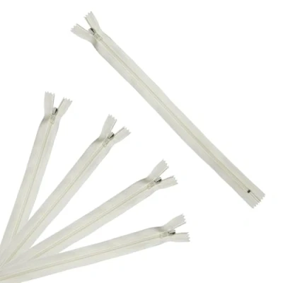 Afbeelding van Trimz 15cm ( 6&quot;) Cream one Way end Stop Zip met 4mm Tanden x 5 stuks, Polyester, 15 cm