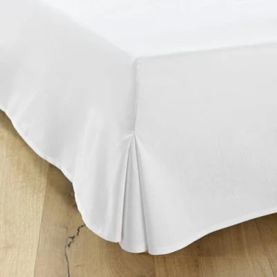 Afbeelding van Bedrok, matrasbodembeschermer, overtrek, hoes voor onderbed, matrasbodem Met 4 zijden, hoogte 38 cm Gemaakt in Europa 160 x 200 cm, wit