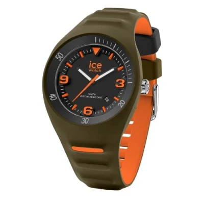 Afbeelding van Ice Watch P. Leclercq Khaki orange Herenhorloge in groen met siliconen band 020886 (Medium)