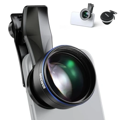 Afbeelding van NEEWER Macrolens 105 mm met 17 schroefdraad telefoonlens clip en 67 filteradapterring, geschikt voor mobiele macrofotografie, LS 26 Pro