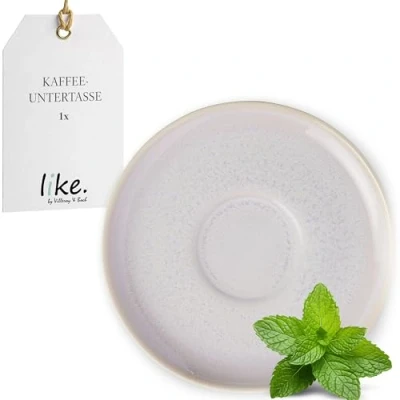 Afbeelding van like. by Villeroy &amp; Boch Crafted Cotton, premium porselein, schotel, vaatwasmachinebestendig, magnetronbestendig, koffieschotel, stapelbaar
