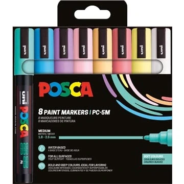 Afbeelding van Uni Posca Markers PC5M Set Neon Kleuren 8st